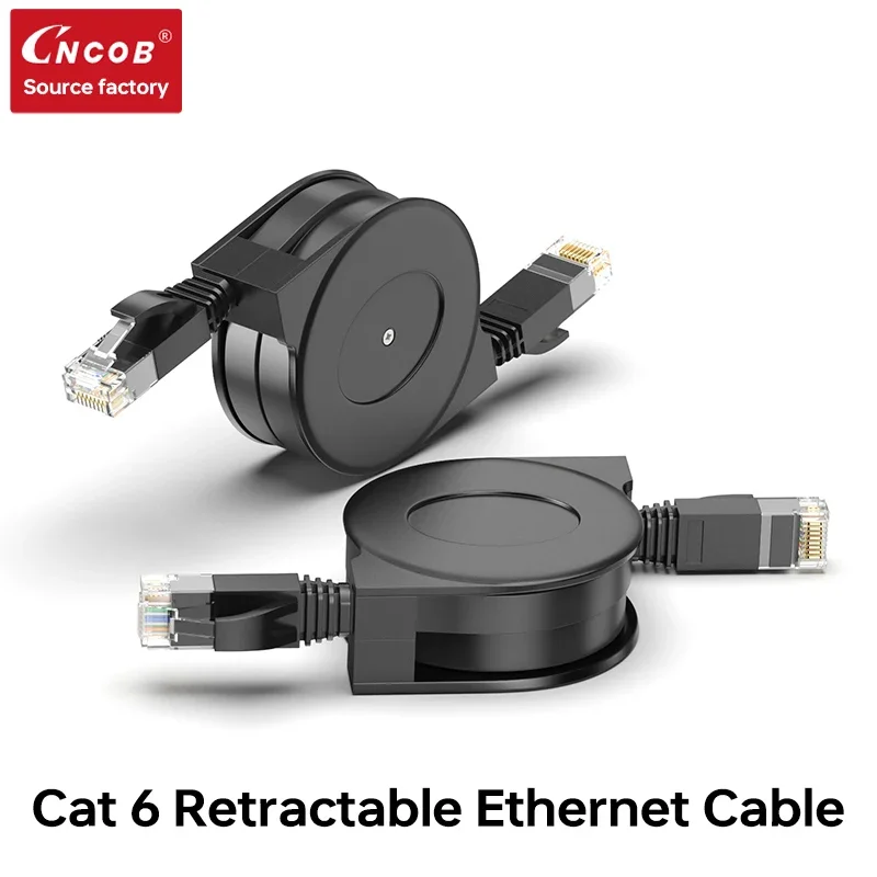 

CNCOB Cat 6 Retractable Ethernet Cable 5.9 FT RJ45 8P8C Ultra Flat Gigabit Network Cable Laptop Internet Connection Jumper 1.8M