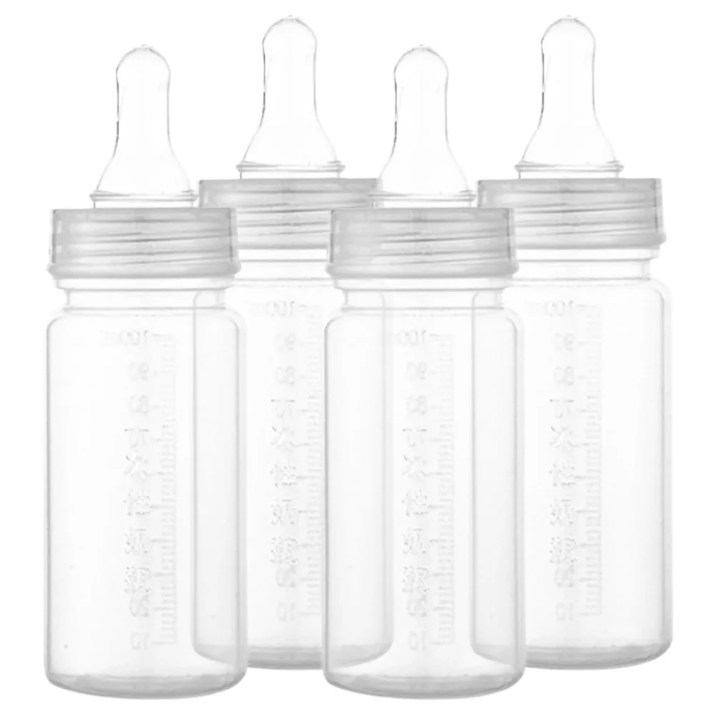 

4Pcs Baby Milk Scale Bottle Disposable Newborn Feeding Bottle 0-3 Months Portable Leak Proof for Travel Nursing Care