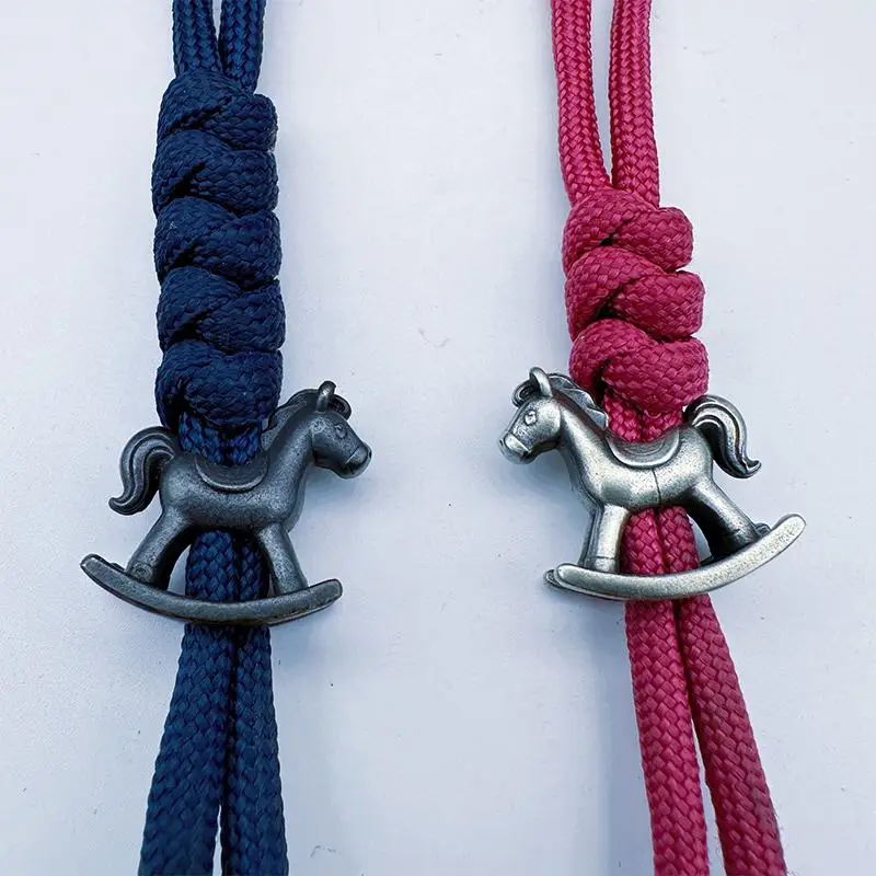 Paracord Lanyard Accessories Rocking Horse Brass Knife Beads For A Stylish Handmade Look - view 3