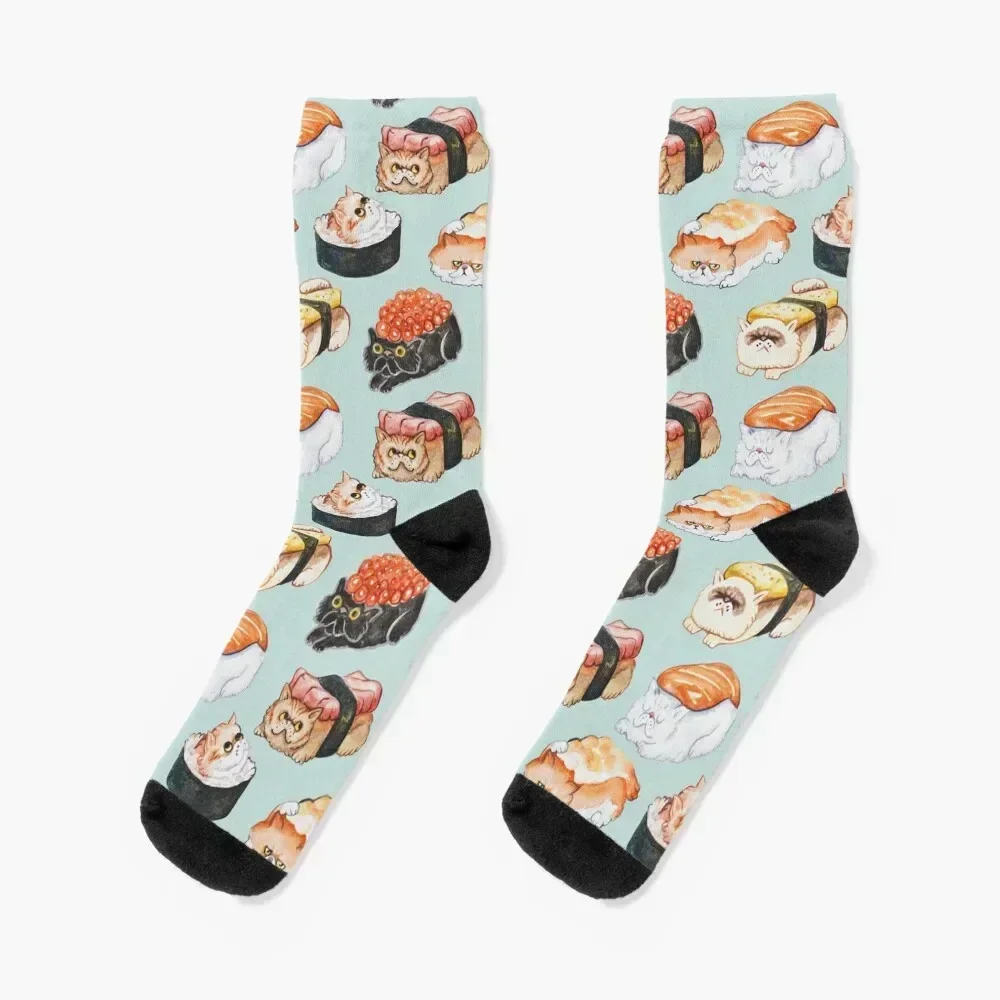 

Sushi Persian Cat Watercolor Socks Toe sports moving stockings aesthetic colored Luxury Woman Socks Men's