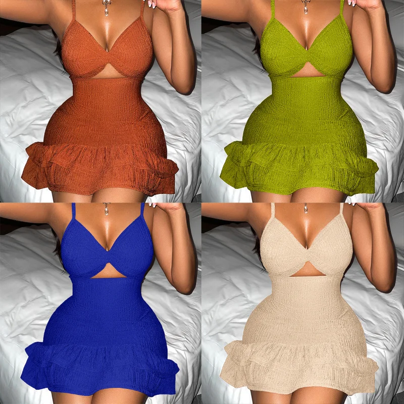 

Women's ClothingtemuNew Sexy Spaghetti Strap Dress Spring Summer Hot Sale DeepV