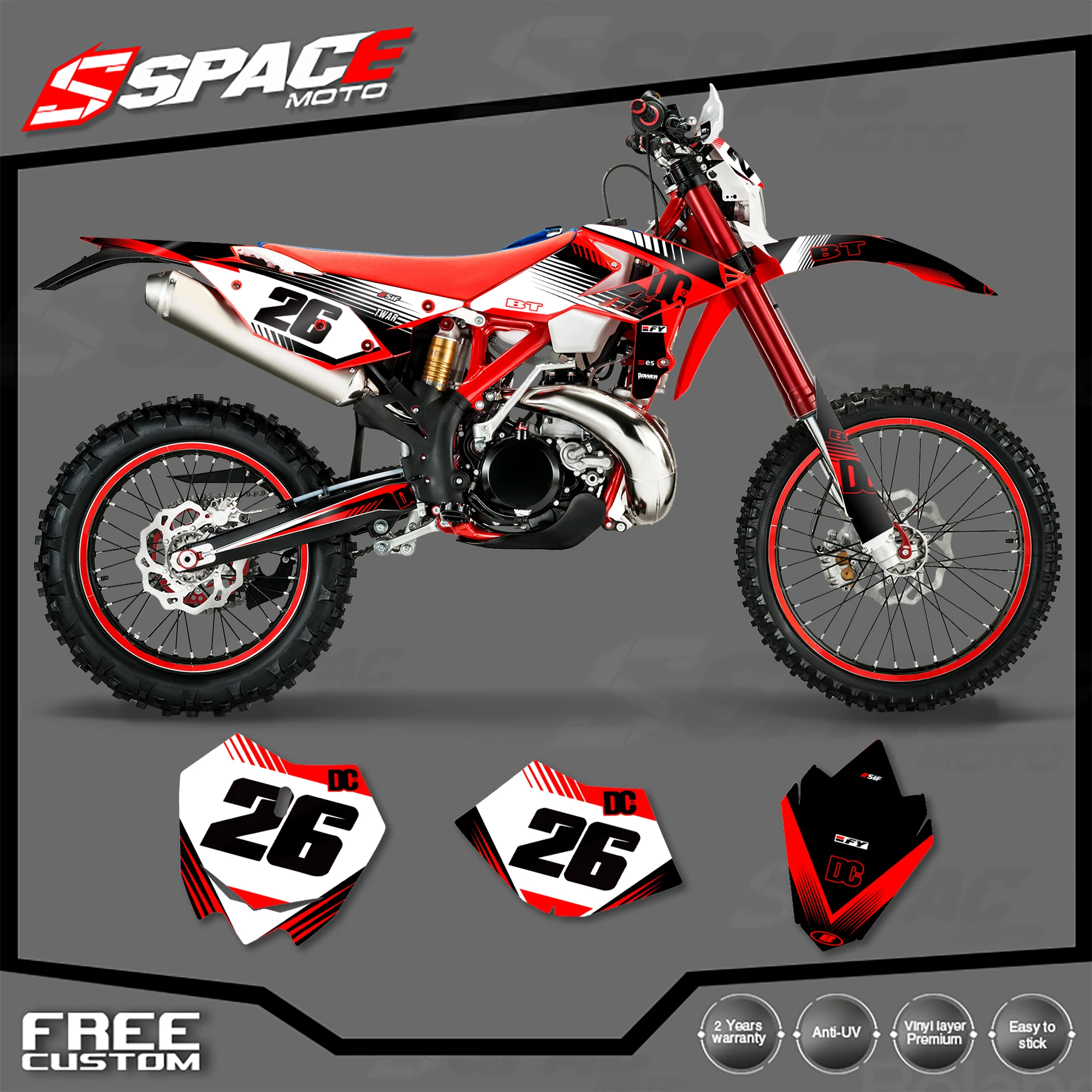 

SPACE Custom Motorcycle Graphics Background Decal for Beta 250 300 RR 2013 2014 2015 2016 2017 Enduro Stickers Kits 02