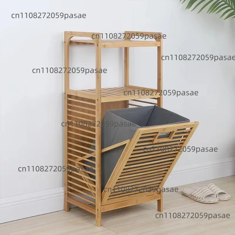 High-quality bamboo fiber foldable dirty clothes storage basket laundry basket bathroom household dual-use
