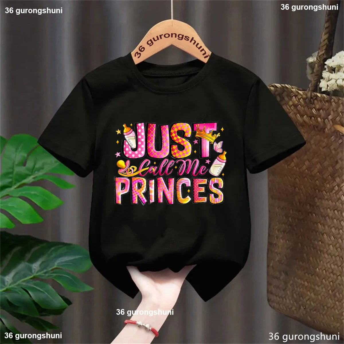 Just Call Me Princes Graphic Printed Tshirt Girls Harajuku Kawaii Kids Clothes Summer Short Sleeve T-Shirt Birthday Gift T Shirt