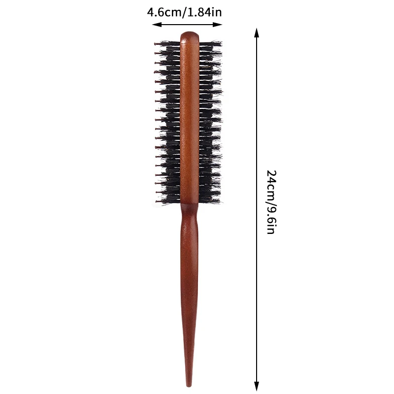 Double-Sided Salon Teasing Back Hair Brushes Boar Bristle Wood Slimline Comb Hair Brush Extension Hairdressing Styling Tools