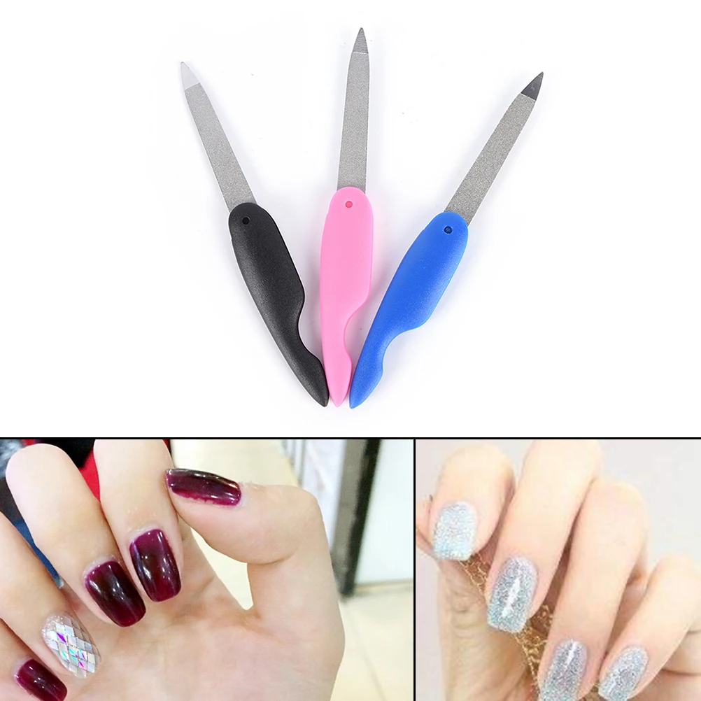 1 Pc Willekeurige Kleur Opvouwbaar Roestvrij Staal Metaal Duurzame Nail Art Nieuwe Pedicure Tool Bestand Nagelverbetering