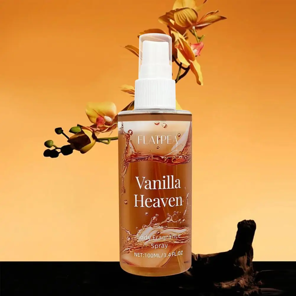 Vanilla Heaven Body Fragrance Spray 100ml, Alcohol Free Mild Formula Non Irritate Skin Long Lasting Gentle Light Scent Mist