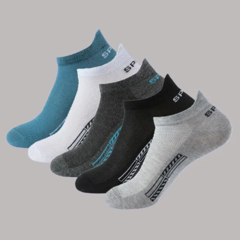 Calcetines tobilleros de malla transpirable para hombre y mujer, medias cortas de algodón de alta calidad, suaves, a la moda, 5/10 pares