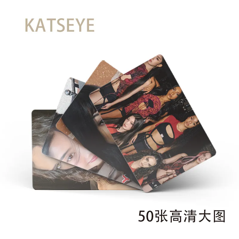 Nuevo 50 unids/set tarjeta láser ídolo Kpop KATSEYE Lomo tarjetas DANIELA LARA MANON MEGAN Printd tarjetas fotográficas recoger tarjetas regalo para seguidores