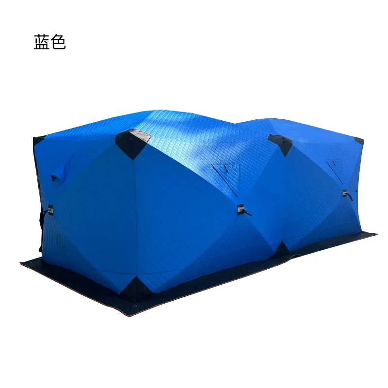 Winter double-room enlarged ice fishing tent, thickened and cold-proof, free to set up, quick-open camping, bull cotton tent