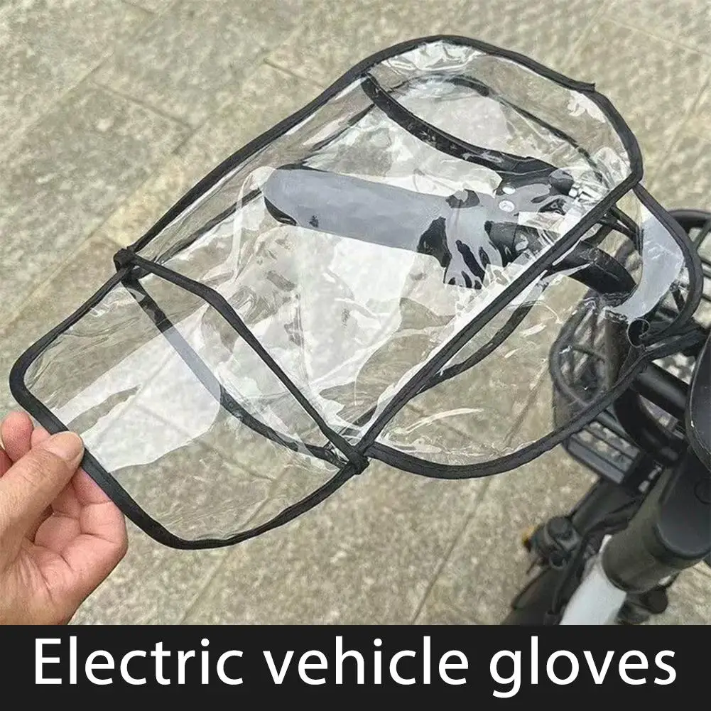 Bicycle Electric Bike Gloves Windproof Water Resistant Transparent Glove Cover For All-Weather Bikepacking Accessories