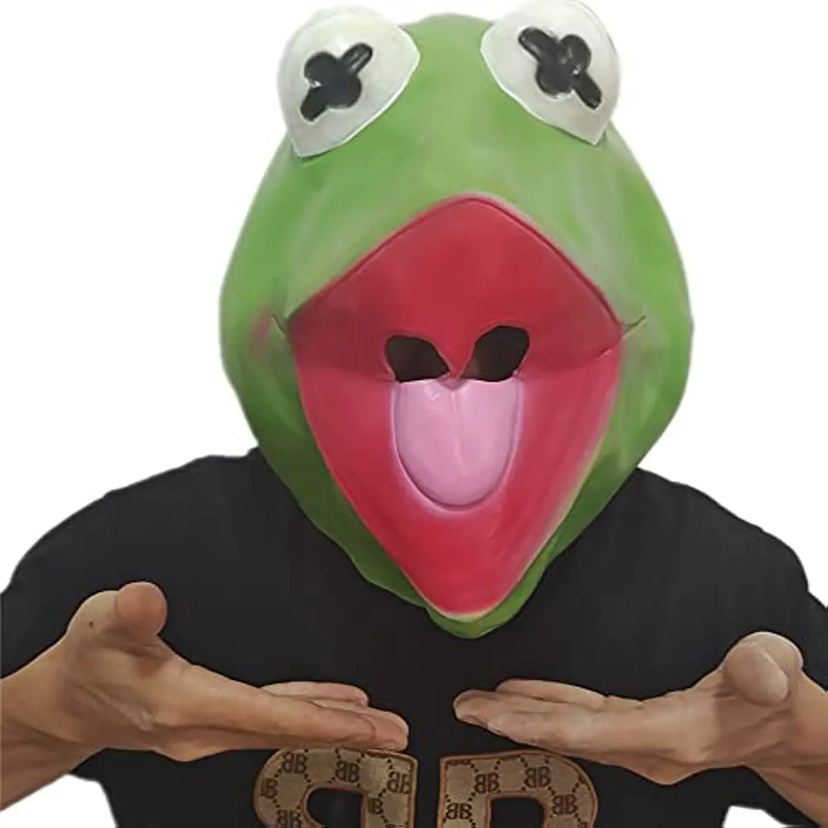 

Kermit The Frog Meme Mask Sad Frog Novelty Funny Animal Latex Men's Mask Halloween Cosplay Party Masquerade Props, One Size