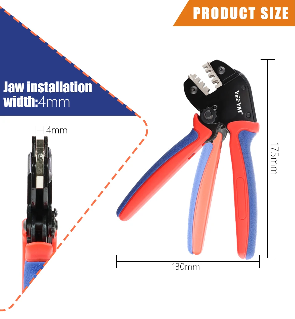 XH2.54/SM2.54/2.8/4.8/6,3 Terminals Crimp Mini Zangen YM-58BS 0,25-1,5 mm²/23-16AWG ratsche YEFYM Elektrische Werkzeuge 175mm – Detail 6
