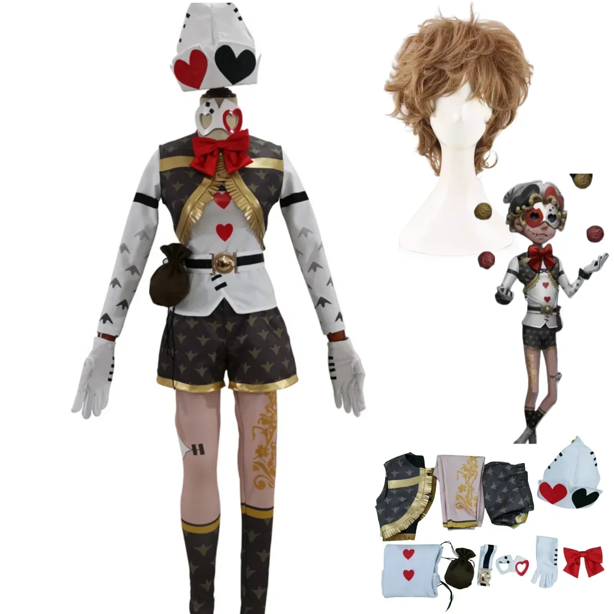 Anime Game Identity Ⅴ Mike Morton Cosplay Costume Acrobat Mr Sparrows Wig Uniform Vest Tops Man Woman Christmas Halloween Suit