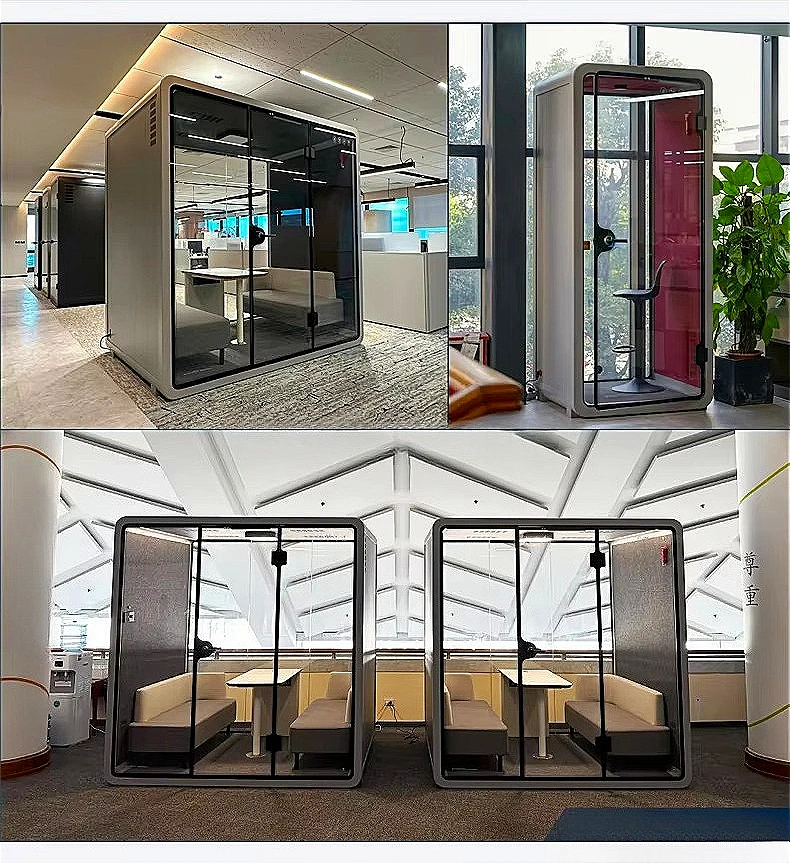 Focus Pod Silent Work Cabin With Desk For Single User Quiet Area Customized 3 Side Soundproof Panel For Distraction Free Zone