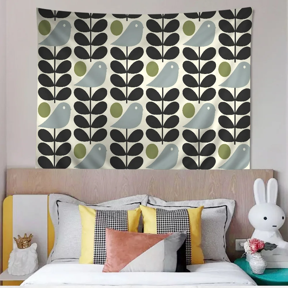 Orla Kiely Leaf Flower Printed Large Wall Tapestry Cheap Hippie Wall Hanging Bohemian Wall Tapestries Mandala Home Decor