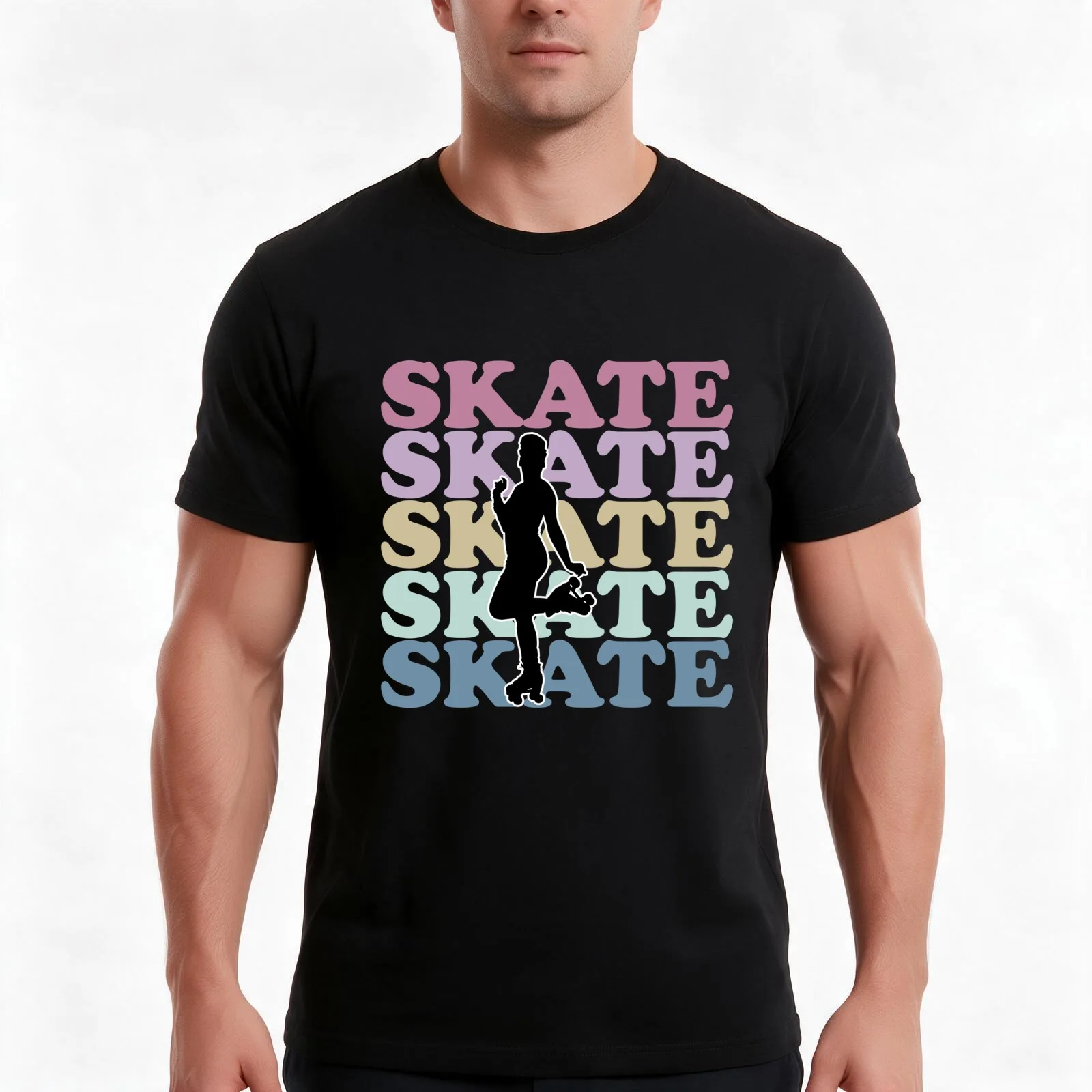 Skate Retro Roller Skating T-Shirt Summer Casual Cotton Tee Oversized Streetwear Tops Vintage Graphic Print Unisex Men Women