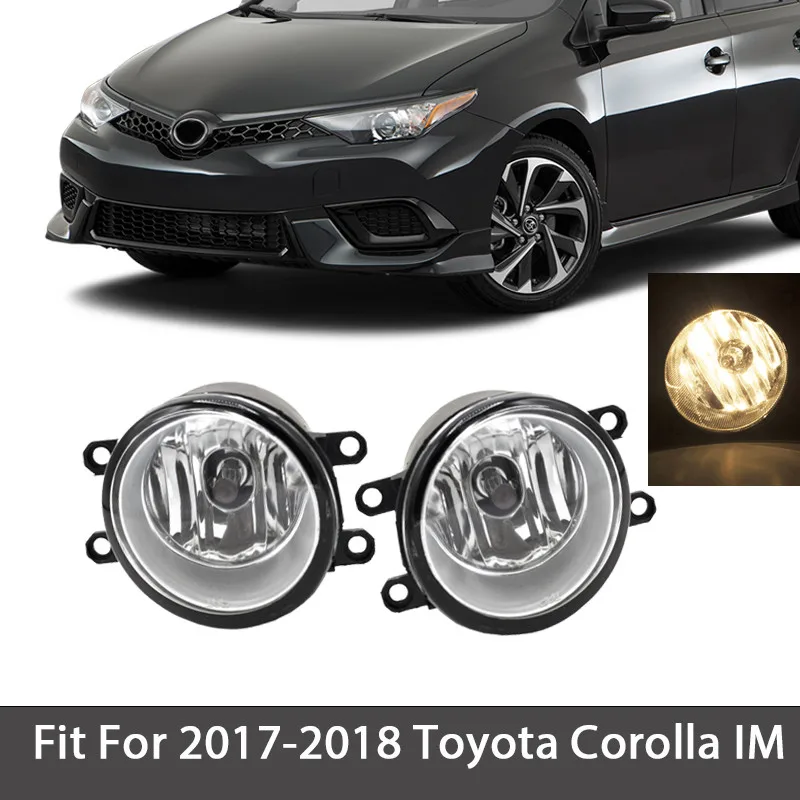

Fit For 2017-2018 Toyota Corolla IM Front Bumper Halogen Fog Lights Lamps LH+RH