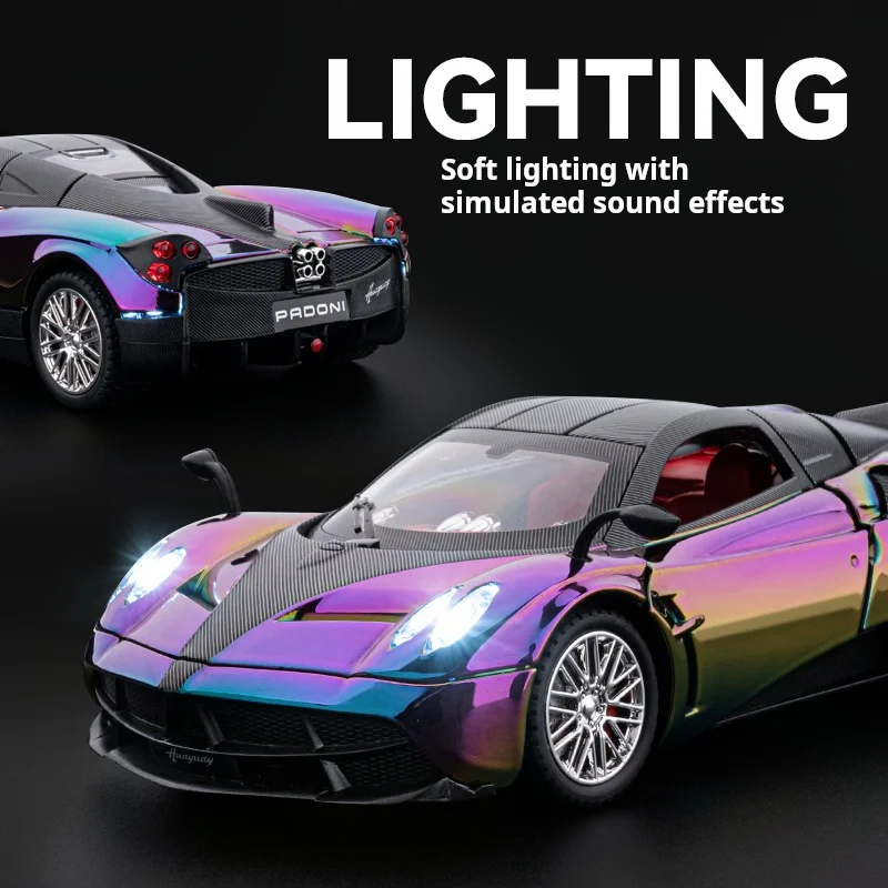 1/24 Chinese Dragon Racing Car Electroplated Version Super Car Simulation Alloy Metal Model Collectible Decoration Brithday Gift