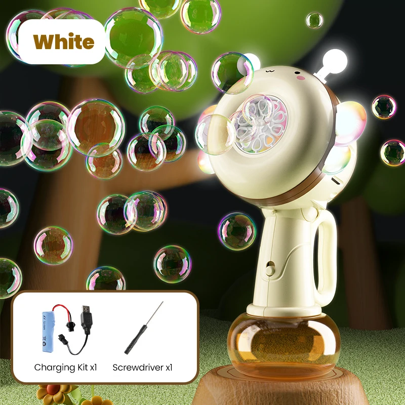 Bee Bubble Gun Children Fully Automatic Handheld Bubble Machine Soap Blower Outdoor Games Blowing Toy Children's Day Gift