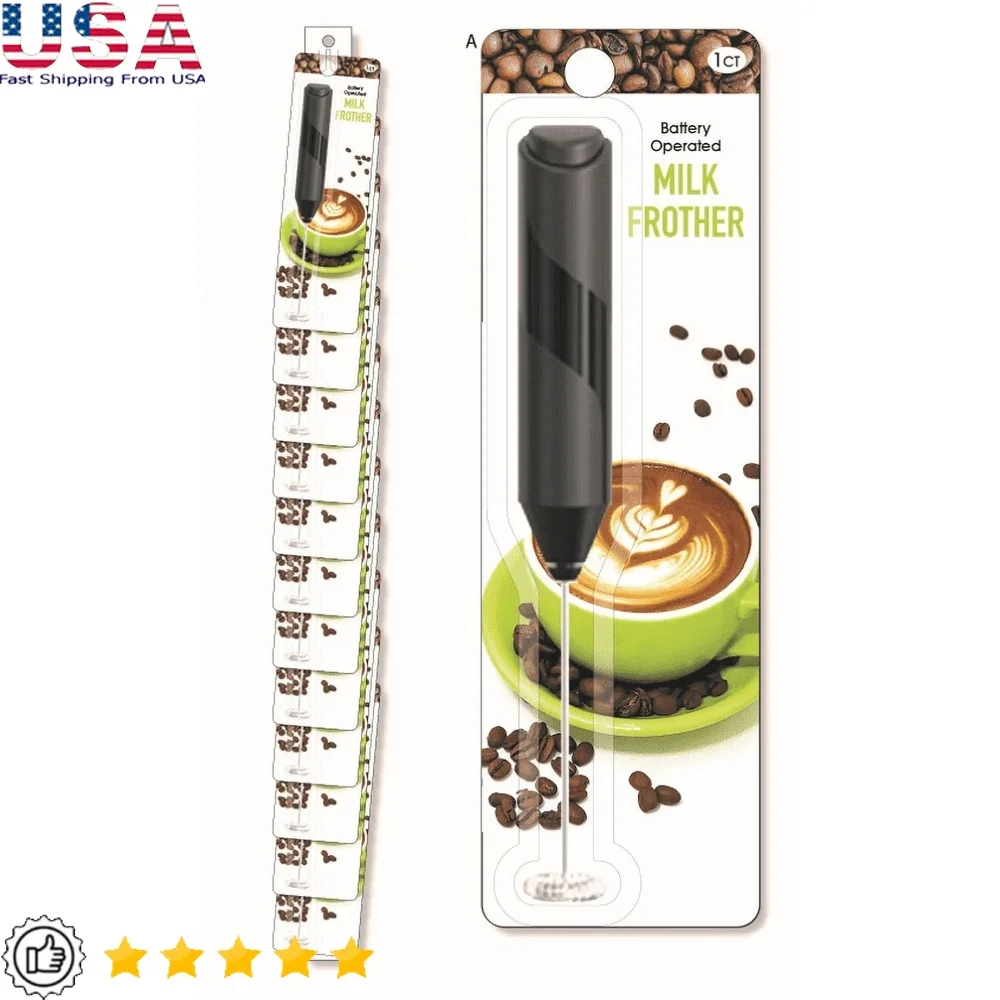 Espumador de leche de mano con batería, batidor de acero inoxidable, Lattes, capuchino, bebidas de café, compacto, portátil, fácil de limpiar