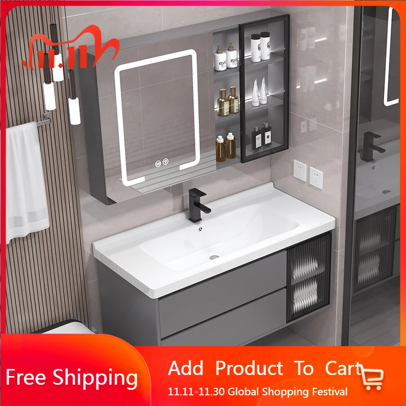 

Storage Simple Bathroom Cabinet Modern Light Luxury Solid Wood Organizer Cupboard Perfume Vanity Accessories Gabinete Furniture