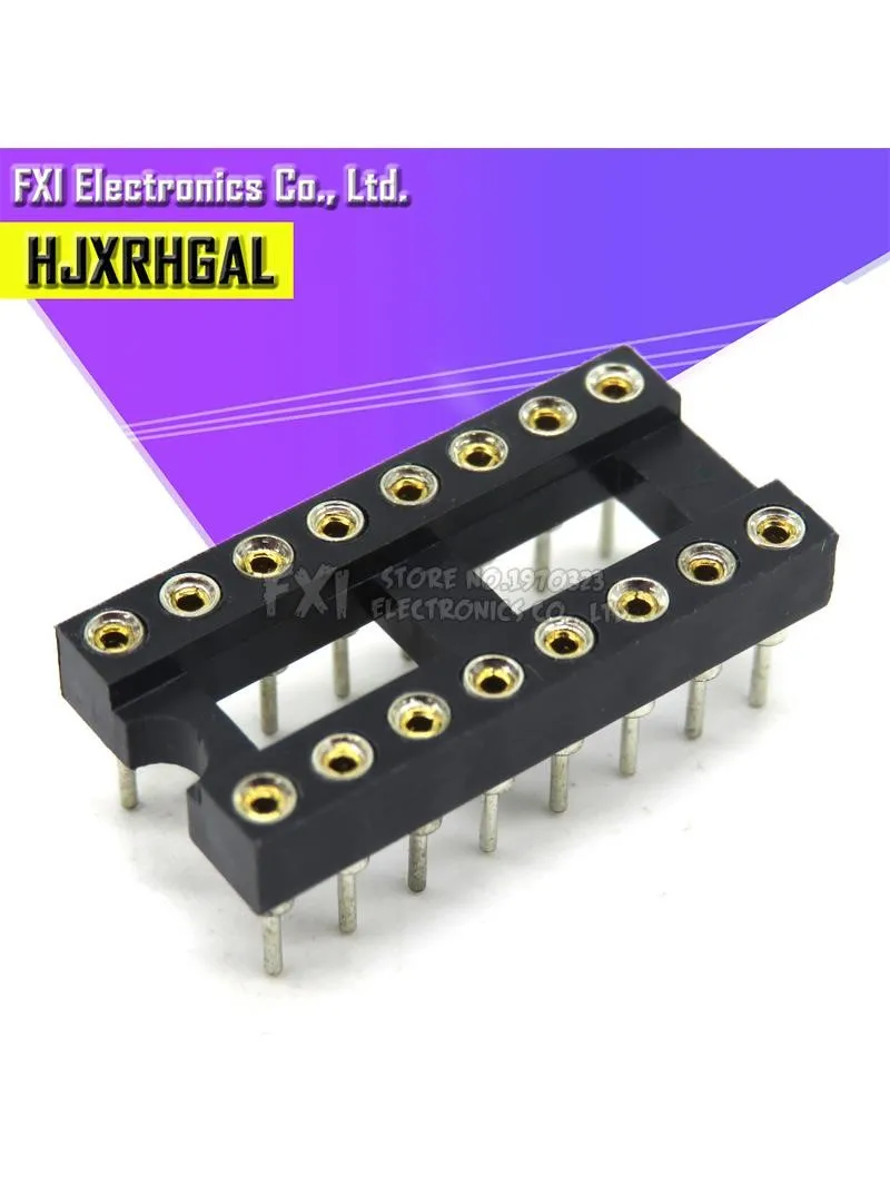 10 sztuk okrągły otwór 16 pinów 2.54MM DIP 2.54 DIP16 IC adapter do gniazd typ lutowania 16 PIN złącze IC nowy — zdjęcie 2