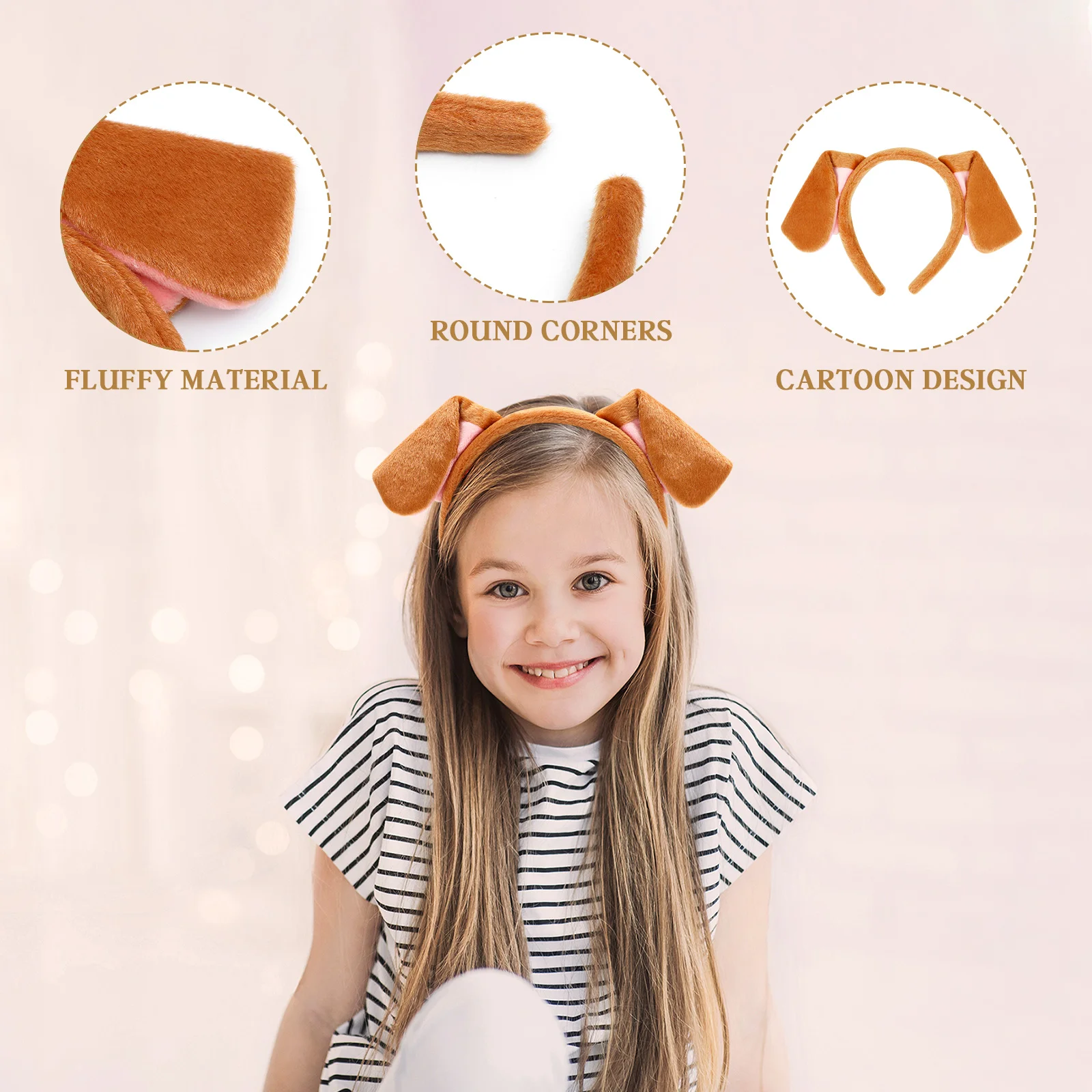 Tecido Puppy Headband para Mulheres e Crianças, Cão Animal Headbands, Roupas para Criança