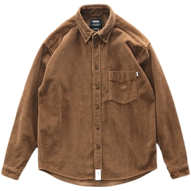

American Sle Corduroy Work irt Men's Vintage Long Sve irt Resistant to Dirt And Wear Labor Protection Workwear