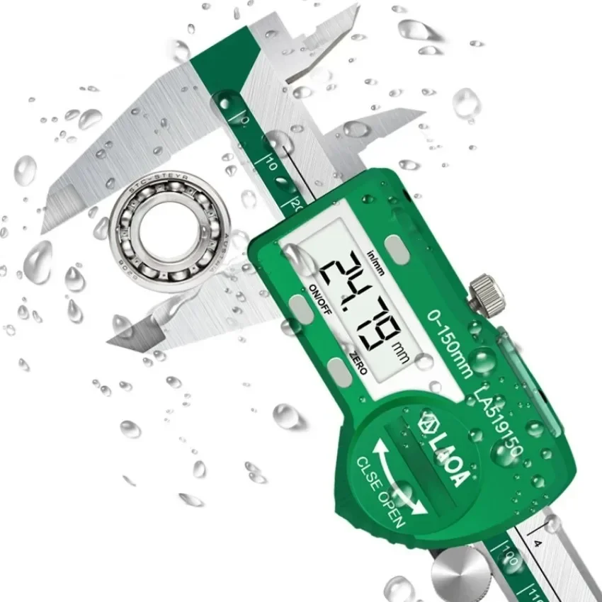 LAOA Digital Verniers Caliper 6 Inch 150mm Stainless Steel Electronic Metal Waterproof Caliper Micrometer Depth Measuring Tools