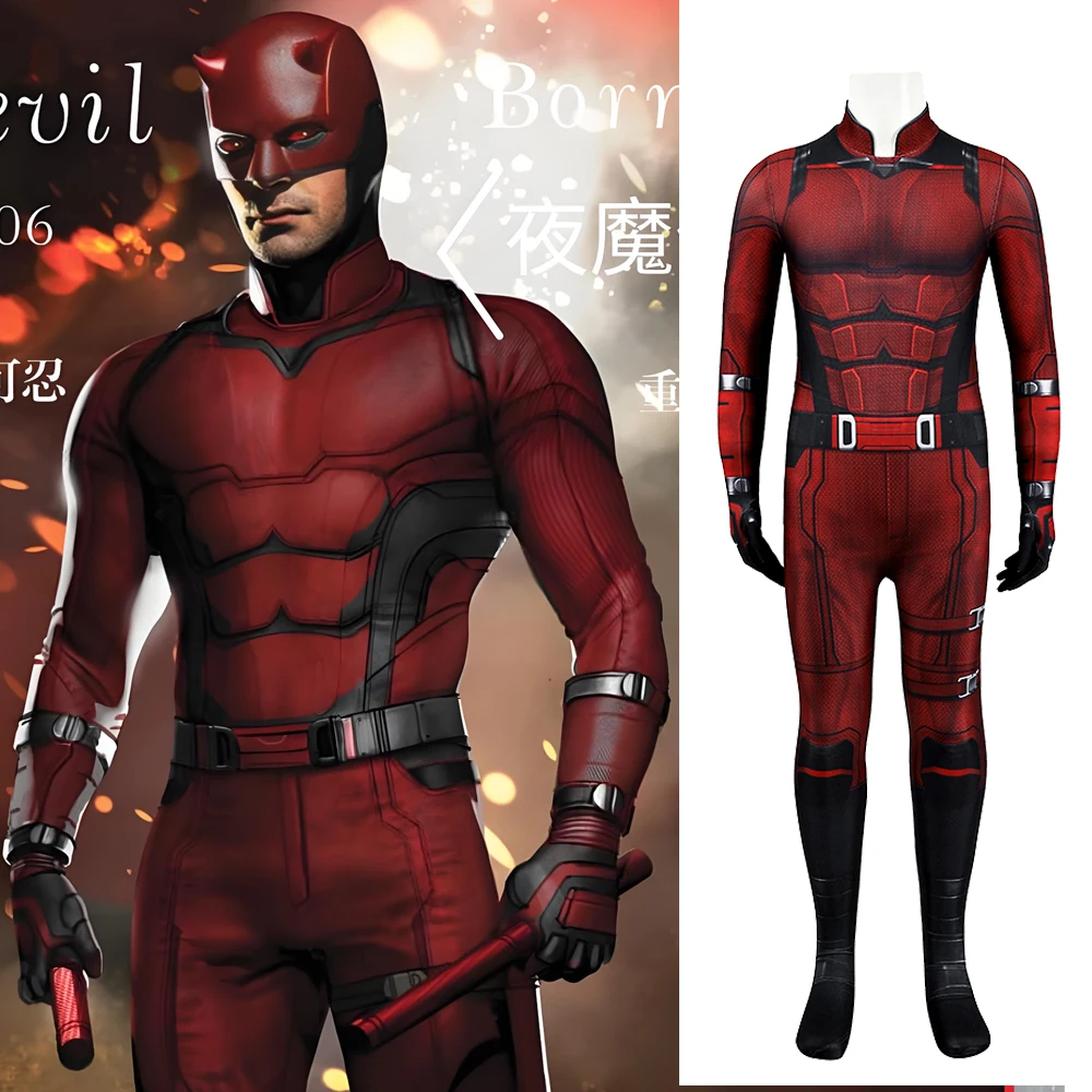 

Kids Marvel TV Daredevil Cosplay Born Again Season1 Costume Superhero 3D Printed Halloween Cosplay Bodysuit Zentai Suit Children