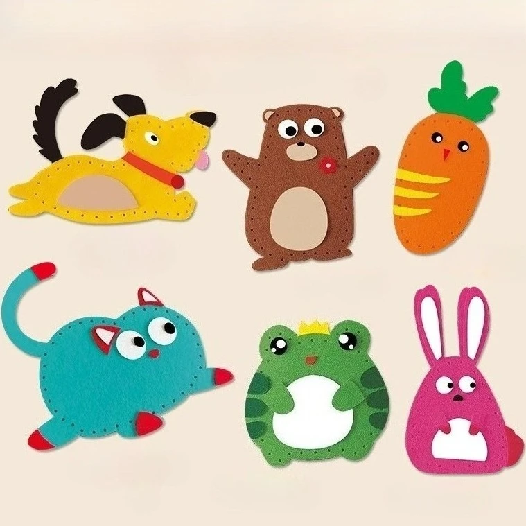 Puzzle per bambini che intreccia ciondolo creativo fatto a mano Confezione di materiali Ciondolo per bambola di cartone animato Regalo per bambini