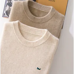 Plus Size 5XL Wool Men's Sweater O-neck Knitted Long Sleeved Pullover Casual Fashion Brand Logo Male Winter Cashmere Sweater