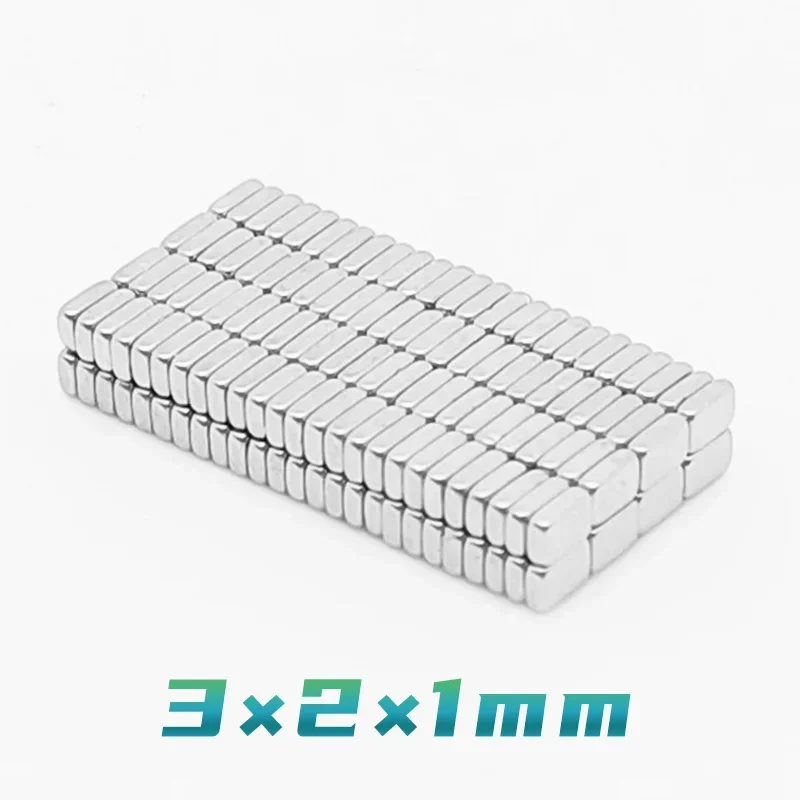 100/200/300/500/1000/2000PCS 3x2x1mm Block Strong Powerful Magnets Sheet 3x2x1 Rectangular Permanent  Neodymium Magnets 3*2*1 mm