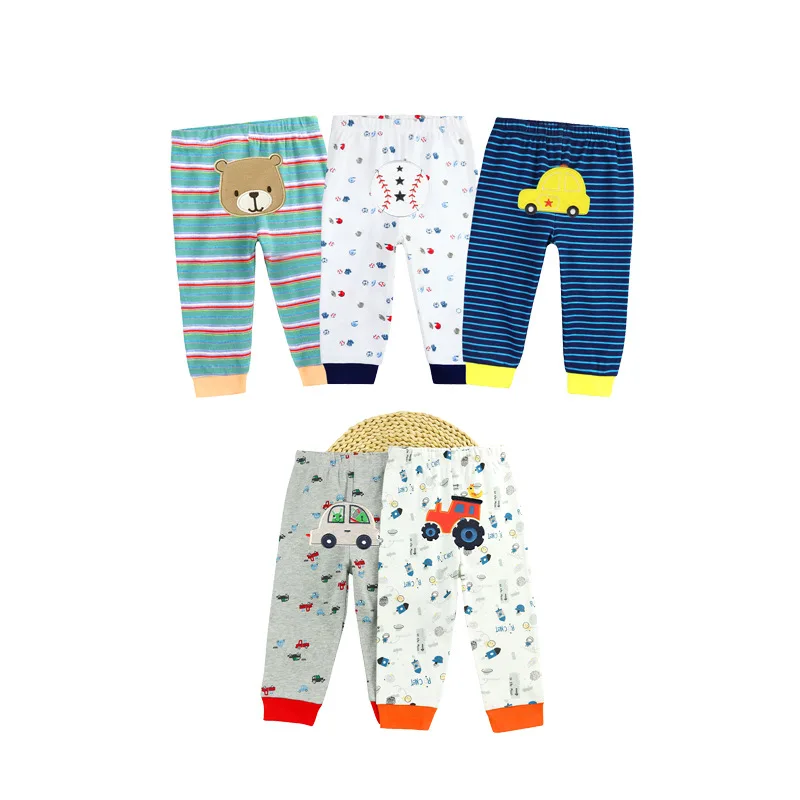 Pantalones de algodón de dibujos animados para bebés, ropa para niños pequeños, 3/4/5 piezas