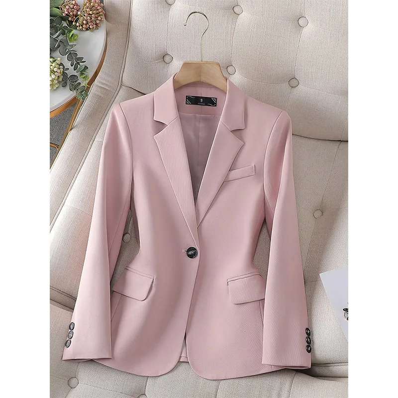 Ein knopf Blazer für Frauen neue Frühling Langarm schlanke Frauen Blazer schicke Büro Damen gekerbt festen Mantel Blazer Frauen