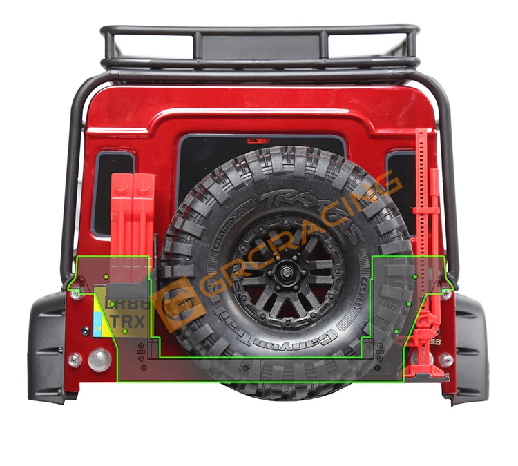 Für 1/10 Rc Auto Trax Trx-4 Defender Vorne Und Hinten Magnetische Auto Shell Säulen Versteckte Installation, Haube Kann Geöffnet werden Trx4 G156c