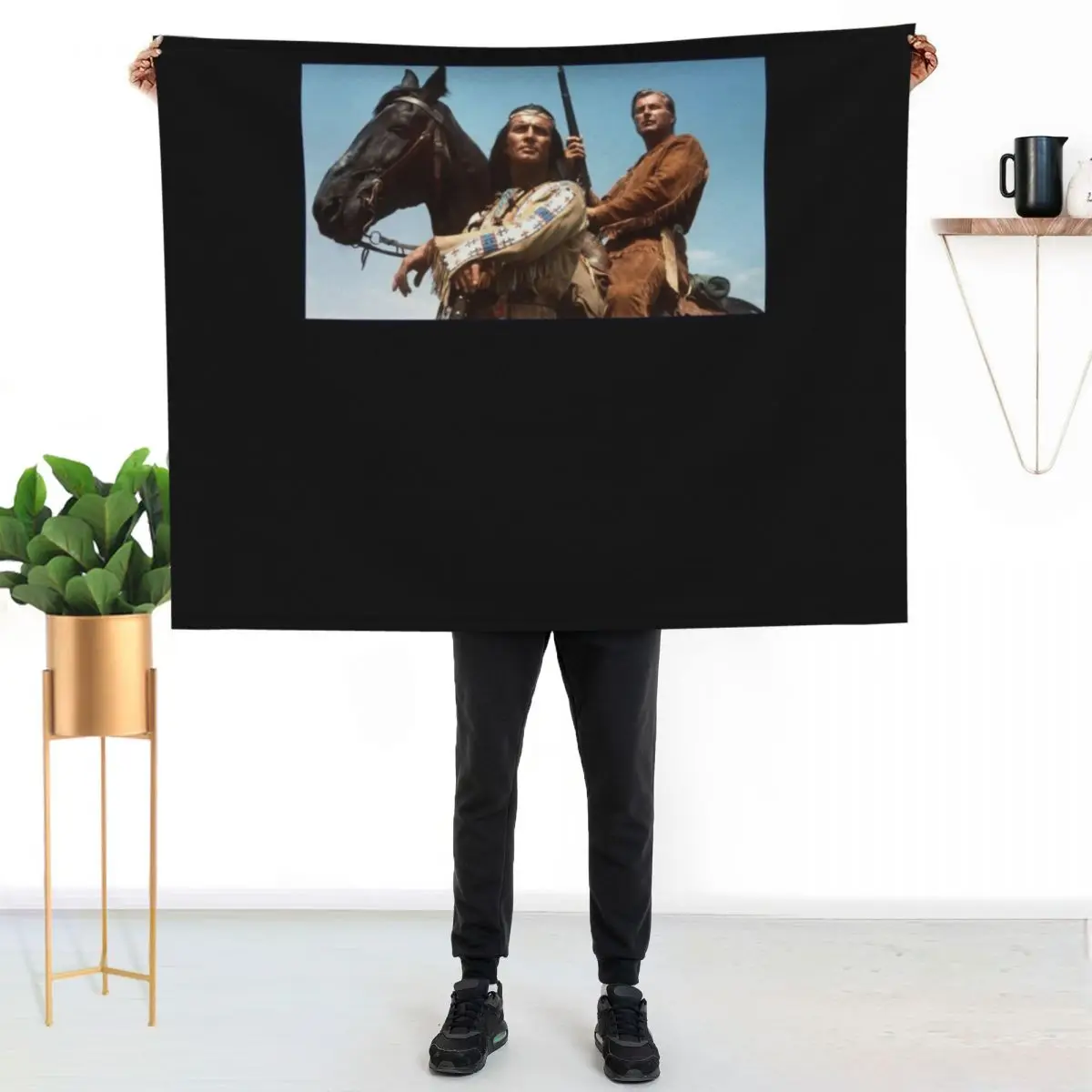 

winnetou and old shatterhand Classic T-Shirt Throw Blanket All Season Soft Lightweight Blanket for Home