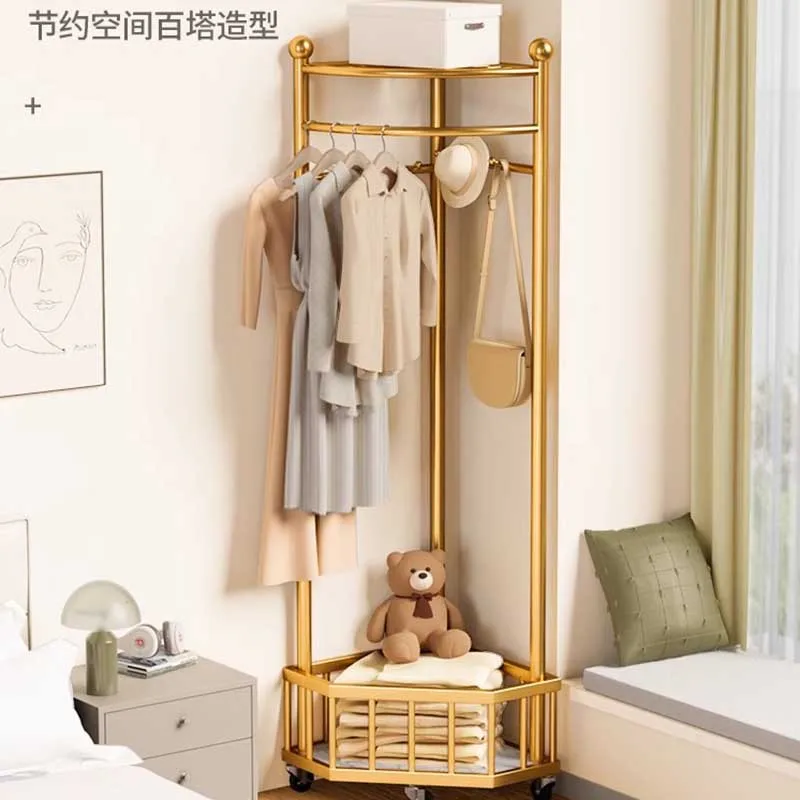 

Space Saving Iron Coat Racks Minimalism Italian Light Luxury Coat Racks Metal Hat Iron Tower Garderobe Postmodern Furniture