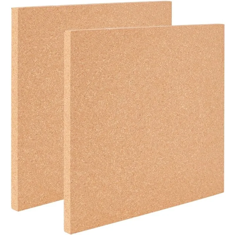 2 Stück quadratische Pinnwände, 30 x 30 cm, Holz-Korktafel, 0,6 Zoll dicke quadratische Korktafel, Korkfliesen für Wanddekoration