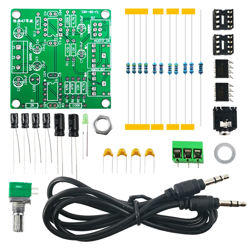 DIY Kit 47 Classic Headphone Amplifier Preamplifier Circuit Board Soldering Practice Loose Parts