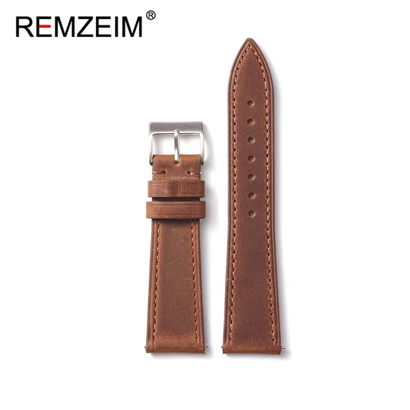 Crazy Horse Leather Watchband 18mm 20mm 22mm Vintage Wrist Straps Top Layer Cowhide Quick Release Replace Watchband