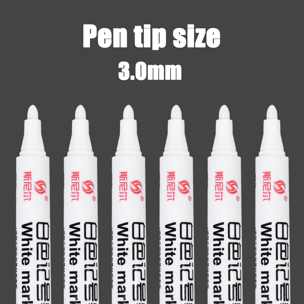 5/1pcs 영구 유성 흰색 마커 펜 방수 빠른 건조 타이어 페인팅 낙서 섬유 NIB 노트북 그리기 사무용품