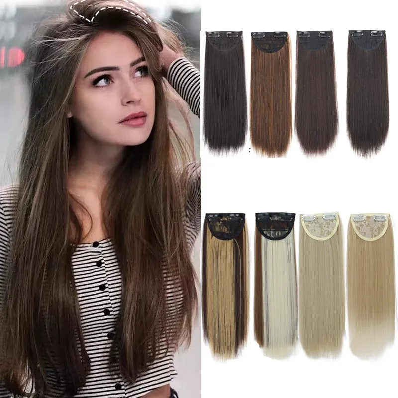 Synthetic 30cm Hair Pads Invisible Seamless Clip In Hair Extension Increase Hair Top Side Cover Hairpiece Hair Piece For Women