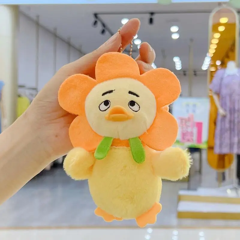 Duck Keychain Plush Toy Cartoon Duck Keyring Charm Soft Portable Key Rings Decoration For Bags Purse Backpacks Car Keys