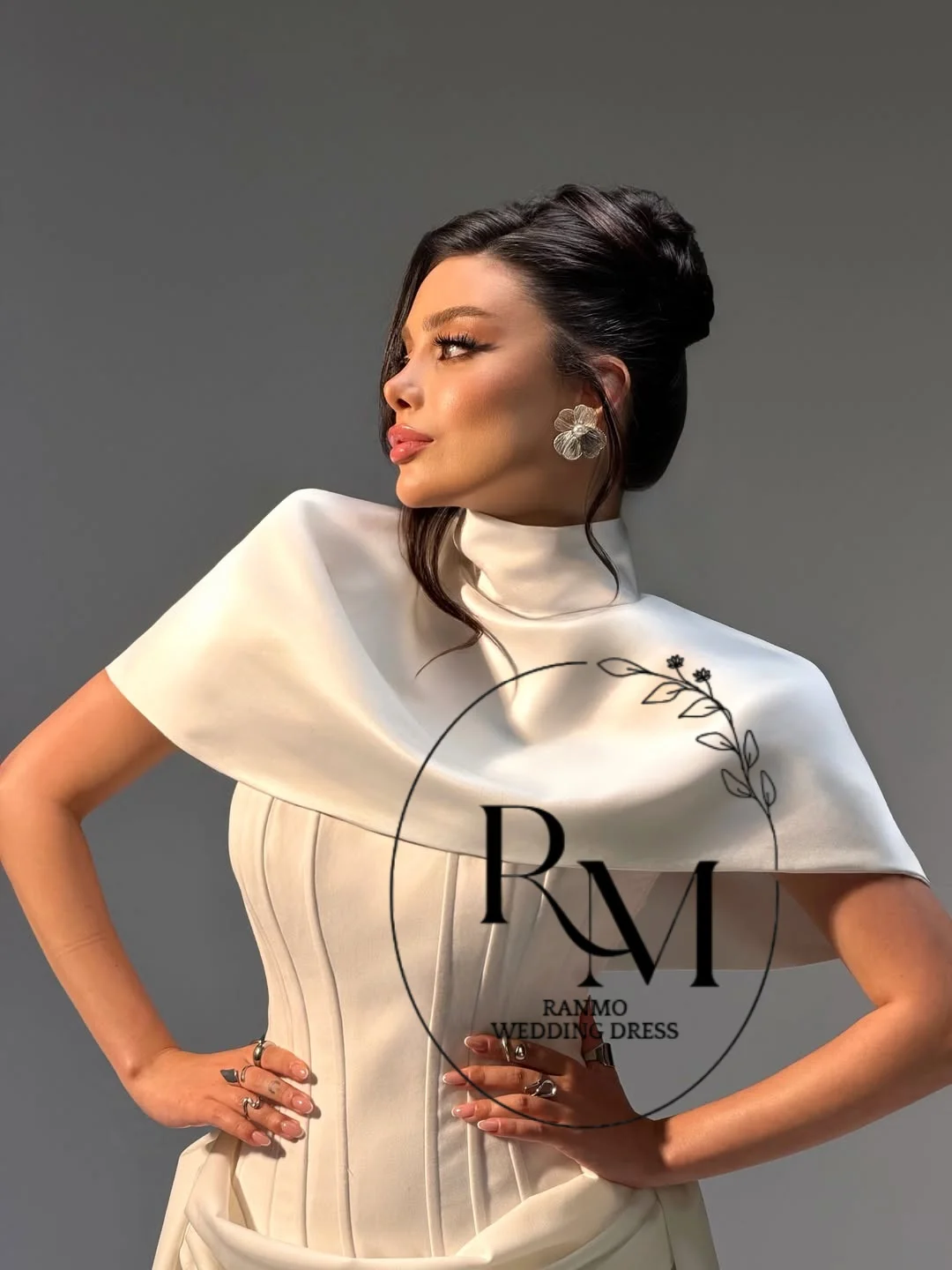 Ranmo Modern Sleeveless With Jacket Evening Dress Off-White Mermaid Floor-Length Satin Vestidos De Novia Pleat 2026 Customized