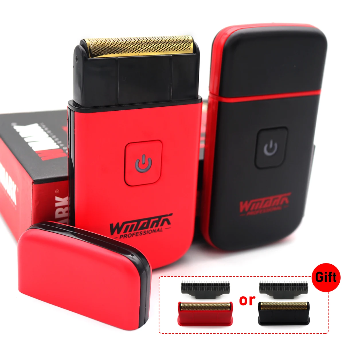 WMARK NG-7901 Neuer 2024 Ultra-Dünner Herrenrasierer Mini Edelstahl Titan-Beschichteter Zweiklingen-Netzrasierer, Elektrischer Herrenrasierer