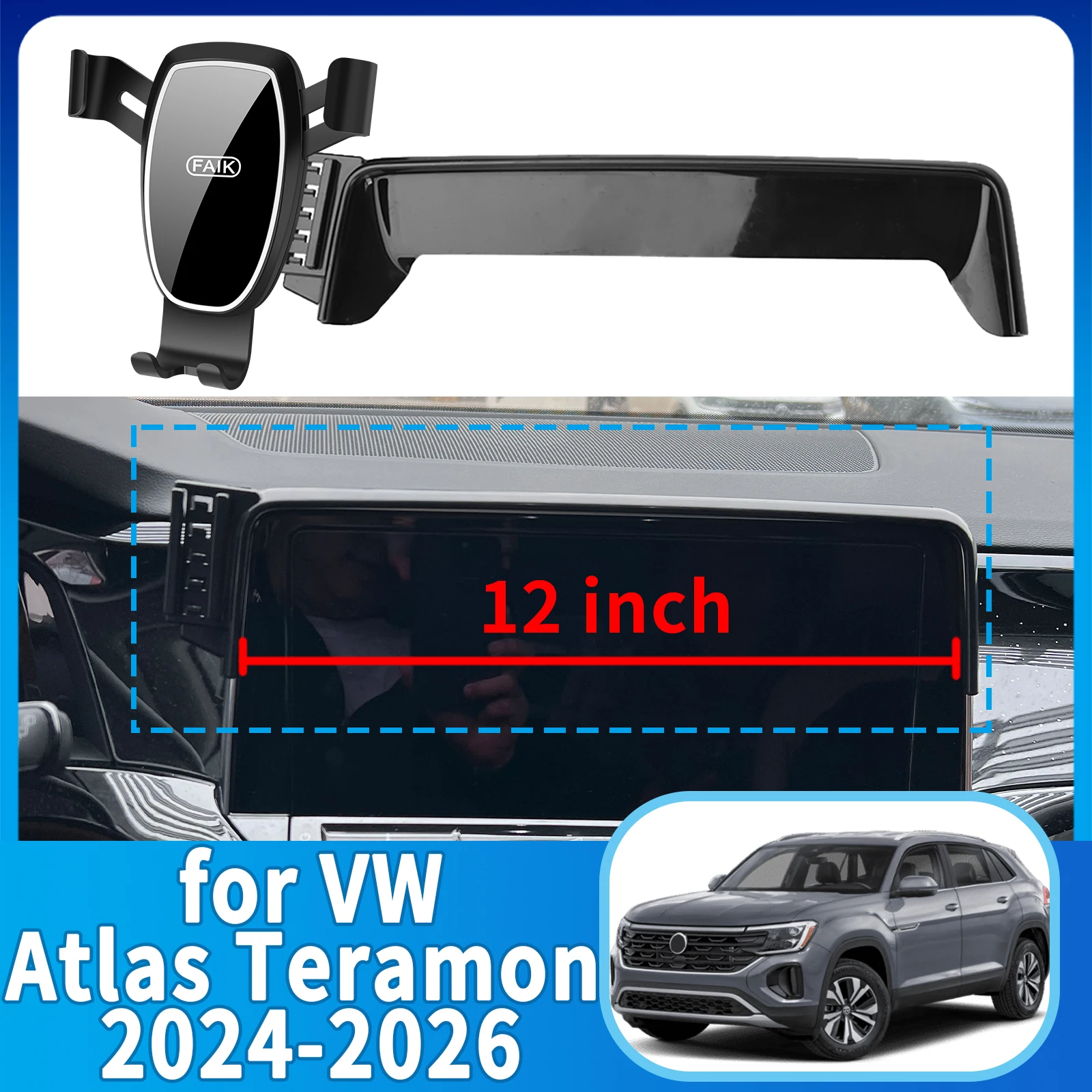 

fit for VW Atlas Teramont 2024 2025 2026 Anti-Shake Screen Base Phone Holder Mount Stand ​​ Dedicated Car​​ accessoires