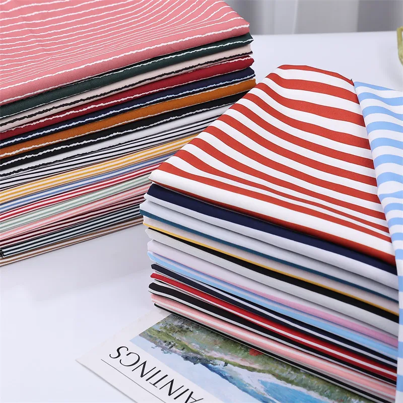 Colorful Striped Printed Chiffon Fabric Ripple Backdrop Decor Cloth for Dress Making DIY Hand‑Craft Garment Sewing Material