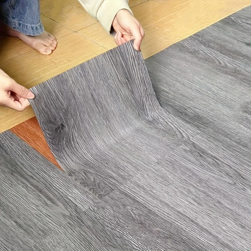 Peel and Stick Vinyl Floor Tiles Self Adhesive Waterproof Flooring Wood Planks for Kitchen Dining Room Bedrooms Home Decoration